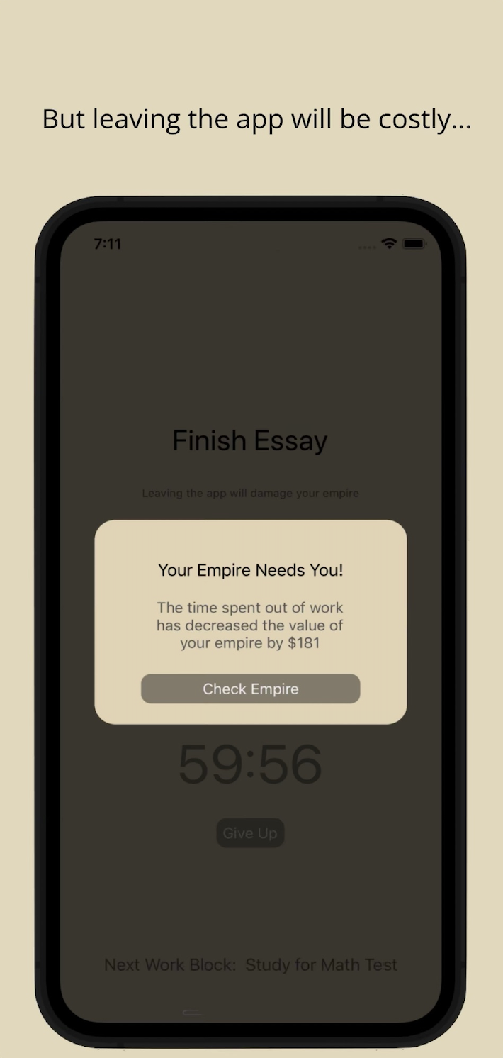 Exited App Screen